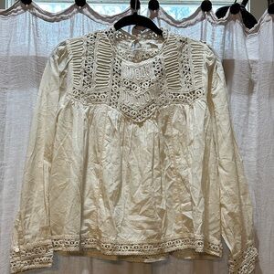 Elegant Lace Women's Blouse in Cream